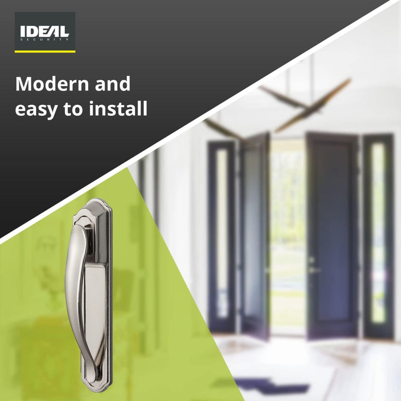 Ideal Security DX Pull Handle Replacement Set for Storm Door and Screen Door, Satin Silver