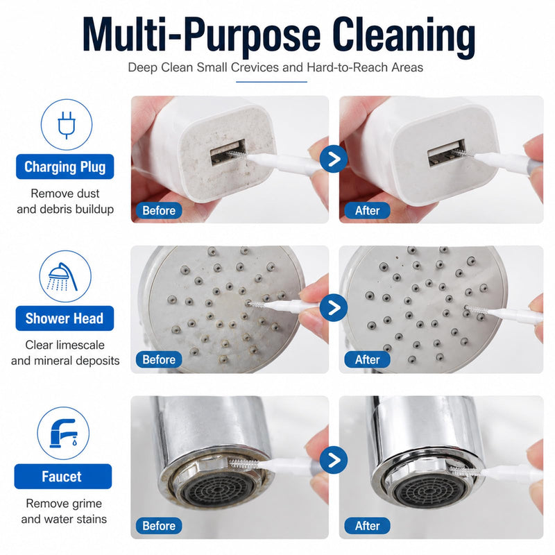 20 Pcs Charging Port Cleaner Anti-Clogging Mini Brushes Cleaner | Phone Port Cleaning Kit, Shower Head Cleaning Brush, for Charging Ports Speaker Bathroom