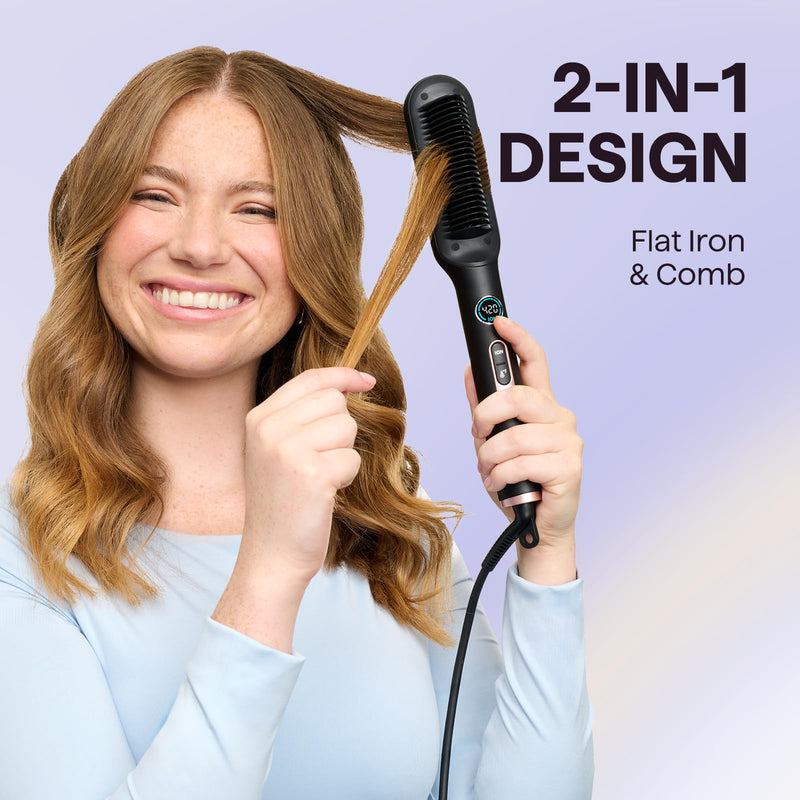  [AUSTRALIA] - Wavytalk Blowout Boost Thermal Brush Rose Gold and Sleek Sweep Straightener Brush