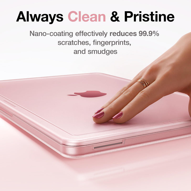Soonjet for MacBook Neo Case 13 inch 2026 A3404, Anti Crack, Blush Clear | 100% Color Match, Matte Pink, Fingerprint & Scratch Resistant, Mac Laptop Cover, Protective Hard Shell, Close Seamlessly Fit