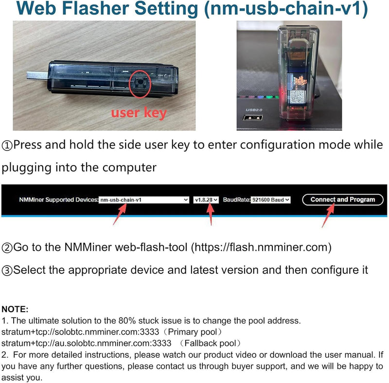 NM USB Chian ESP32 BTC Solo Lottery Miner with Ammeter Low Power USB A Interface Multiple Device 117KHs High Winning Probability WiFi Bluetooth LoRaWAN Development Board