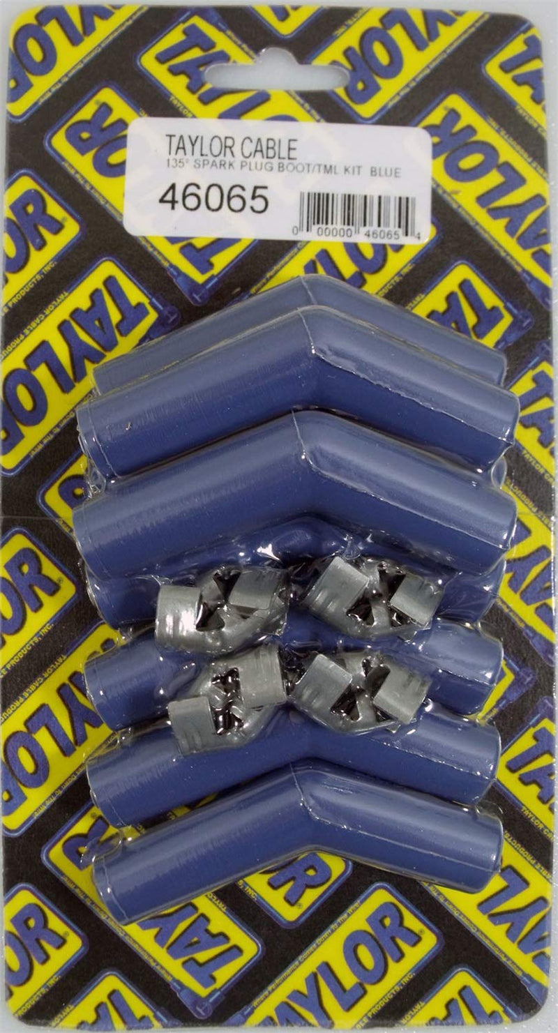 Taylor Cable 46065 135-Degree Blue Spark Plug Boot with Terminal Kit - Pack of 8
