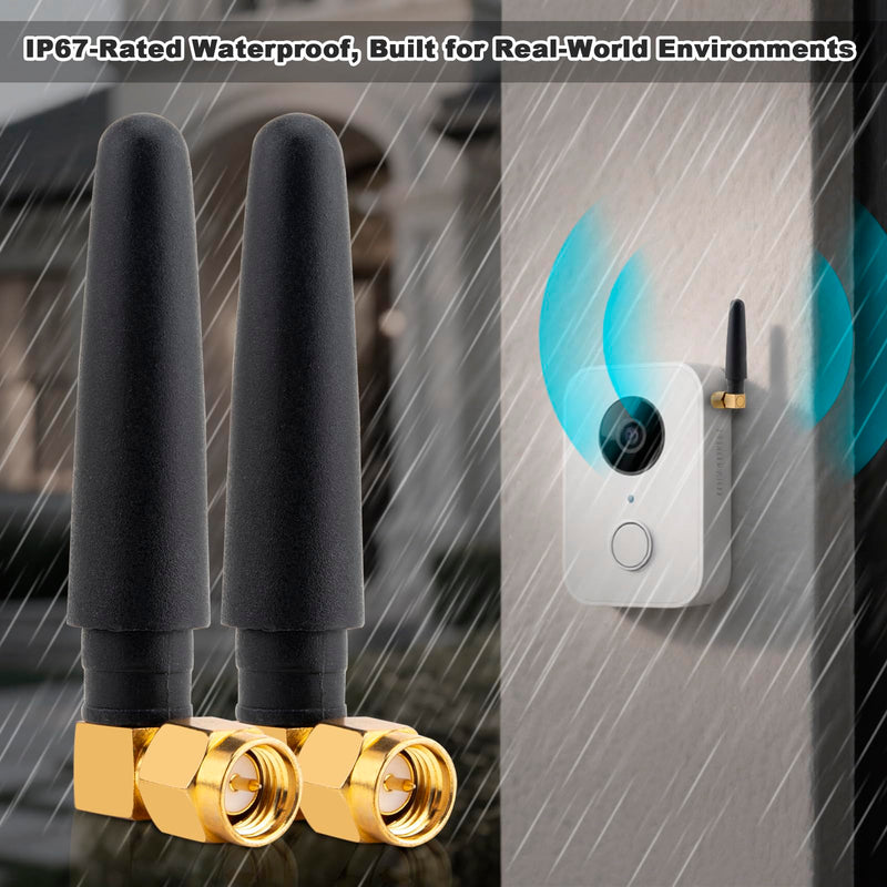 433Mhz Antenna SMA Male 3dBi Omnidirectional Thumb Antenna Short Range Mini Aerial for Ham Radio Signal Booster Wireless Repeater LoRa IoT Remote Walkie Smart Home Sensor (2 Pack)
