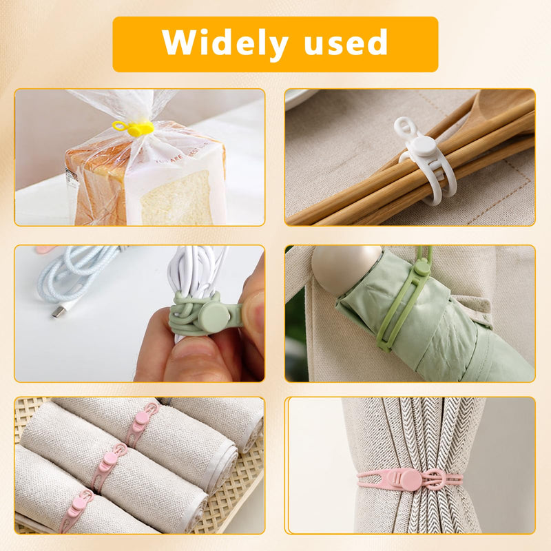 25 Pcs Silicone Cable Ties, Reusable Cord Organizer. | High Elasticity Cable Management Straps for Home Office Kitchen Appliances Cords Wires