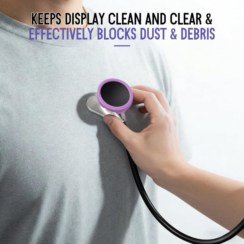 Stethoscope Protection Kit Compatible with EKO Core 500, 3 2.5D Tempered Glass Screen Protectors & 3 Stethoscope Chestpiece Cover, Compatible with EKO Core 500, Dustproof, 9H (Purple) Gradient Purple