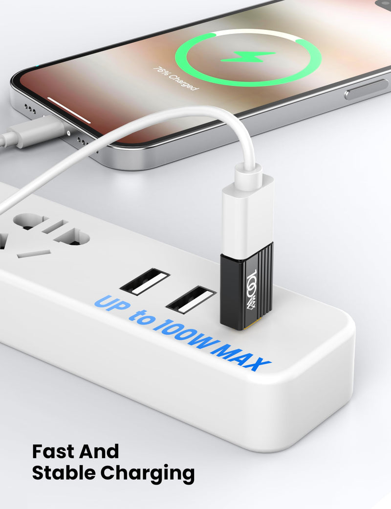 USB to USB C Adapter 10Pack,USBC Male to A Female OTG Adapter,Black | High Speed Data Transfer for iPhone 17/16 Pro Max,iPad,iMac,MacBook Pro,Dell XPS and More Type C