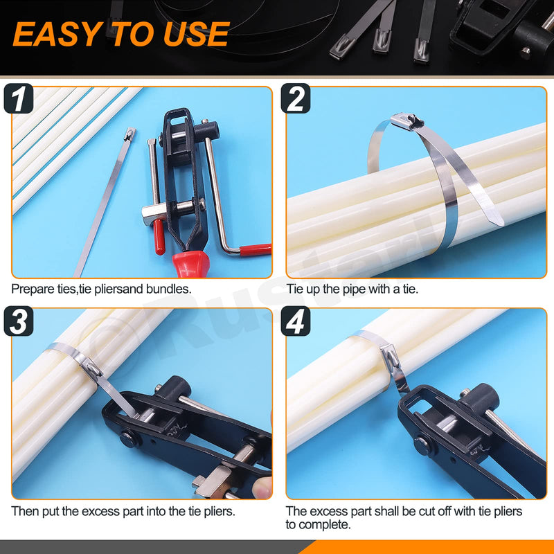 37Pcs 4" 8" 14" Automotive CV Joint Boot Clamp Pliers with 304 Stainless Steel CV Joint Boot Band Clamps Adjustable Assortment Kit Axle Clamp Tool for Auto, ATV
