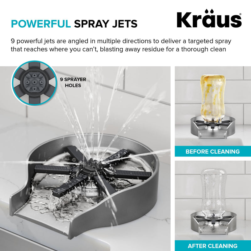 KRAUS CleanMate Glass Rinser for Kitchen Sink in Spot-Free Stainless Steel Color Finish, KGR-500SFS Spot Free Stainless Steel