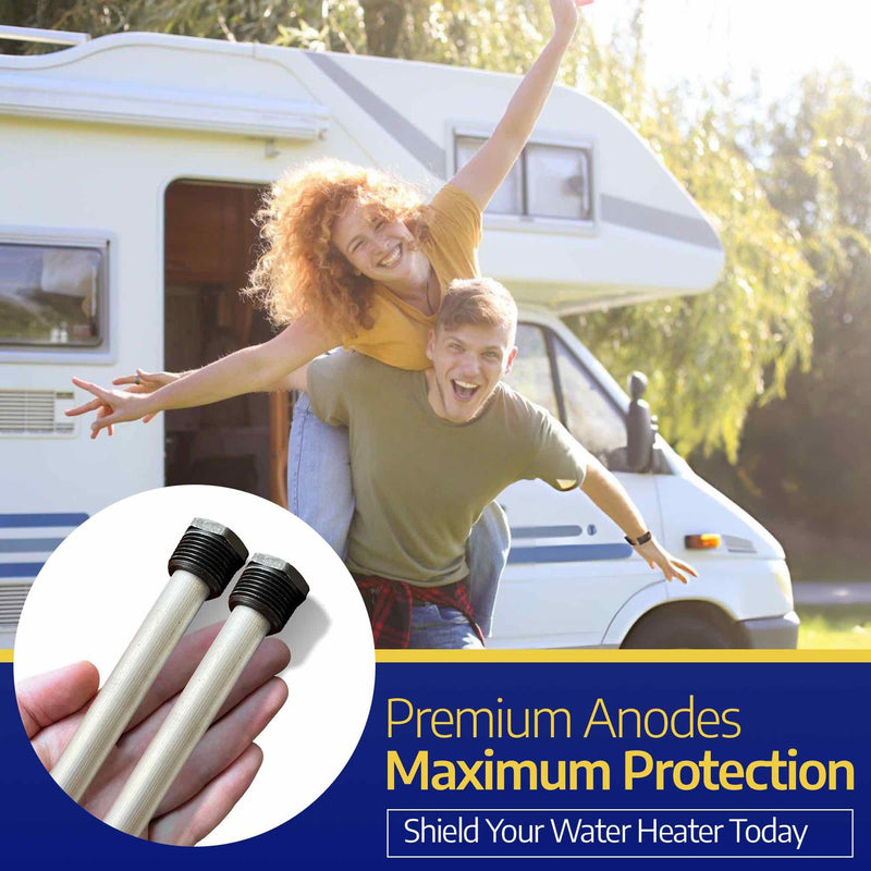 Anode Rod for Hot Water Heater - Magnesium 9.25" Length ¾" NPT - 2 Pack