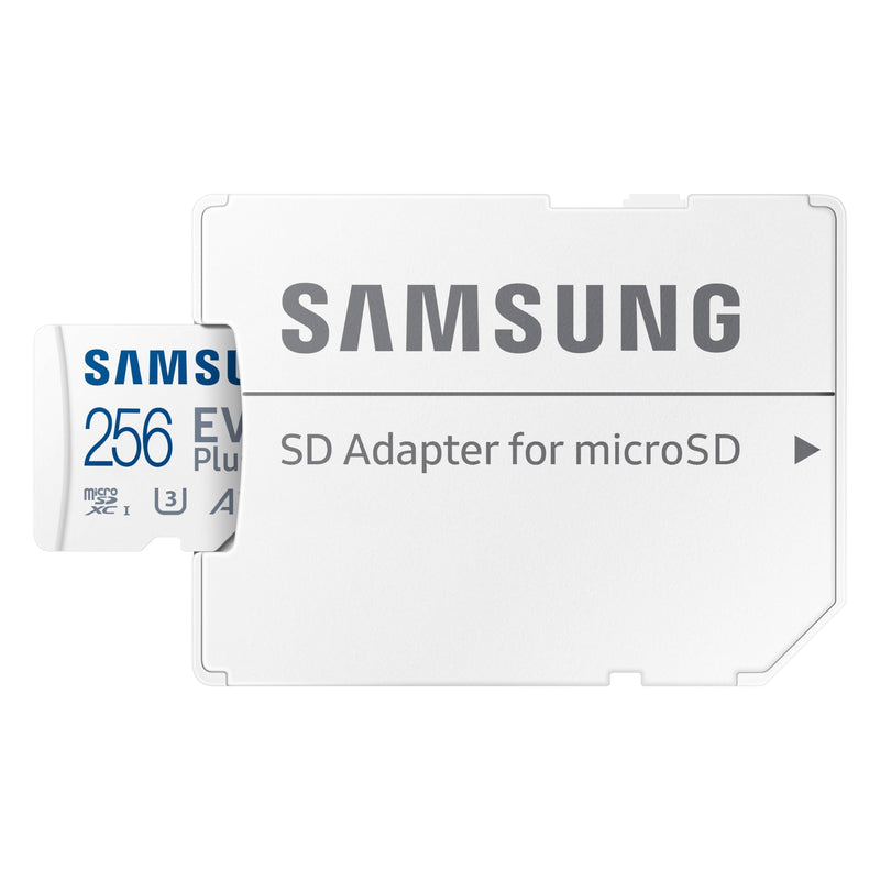 SAMSUNG EVO Plus microSD Memory Card + Adapter, 256GB microSDXC, Speeds Up to 160 MB/s, UHS-I, C10, U3, V10, A3, Upgrade Storage for Phones, Tablets, Gaming Consoles, DSLR Cameras, PCs, MB-MC256SA/AM 256 GB