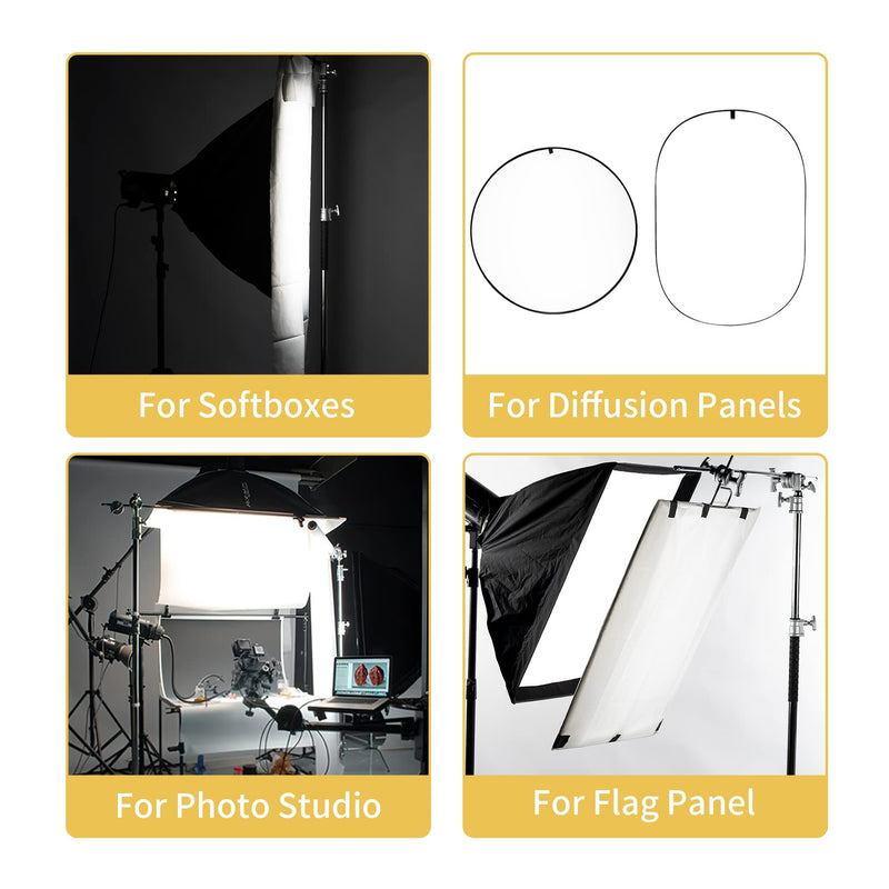 Meking Diffusion Fabric Light Silk White Seamless Nylon 4.3 x 1.8 Yard /4 x 1.7M Foldable Diffusion Sheet for Light Tent, Strobe Light, Lighting Light Modifier and Other Photographic Equipment 4 Yard x 67 Inch