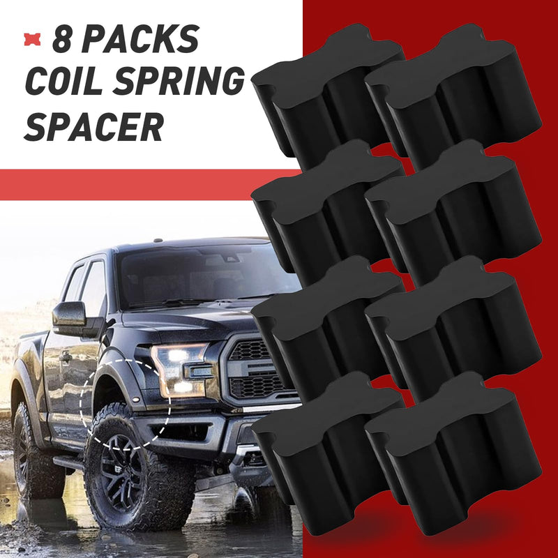 8 PCS FixlyFido Coil Spring Spacer Kit - Premium Coil Spring Lift Spacers for Vehicles, Durable Coil Spring Spacers 1" to 1.5" 8 - Pack