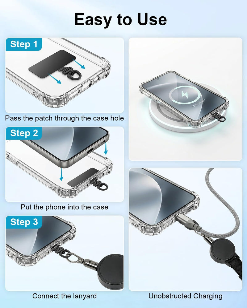 SUPBEE Anti-Theft Phone Tether, Retractable Phone Lanyard with Steel Cable, Locking Carabiner & Metal 360° Swivel Tab, Cellphone Strap for Travel, Hiking, Skiing, Fishing & Outdoor Adventures 1 Pack