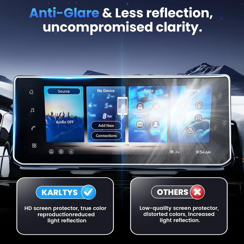 Karltys 2PCS Screen Protector for 2026 2027 Nissan Pathfinder (S/SV/Rock Creek/SL/Platinum) , 12.3 inch 9H Tempered Glass HD Navigation Screen Cover for Nissan Pathfinder Touchscreen Film [Anti-Glare & No Fingerprint]