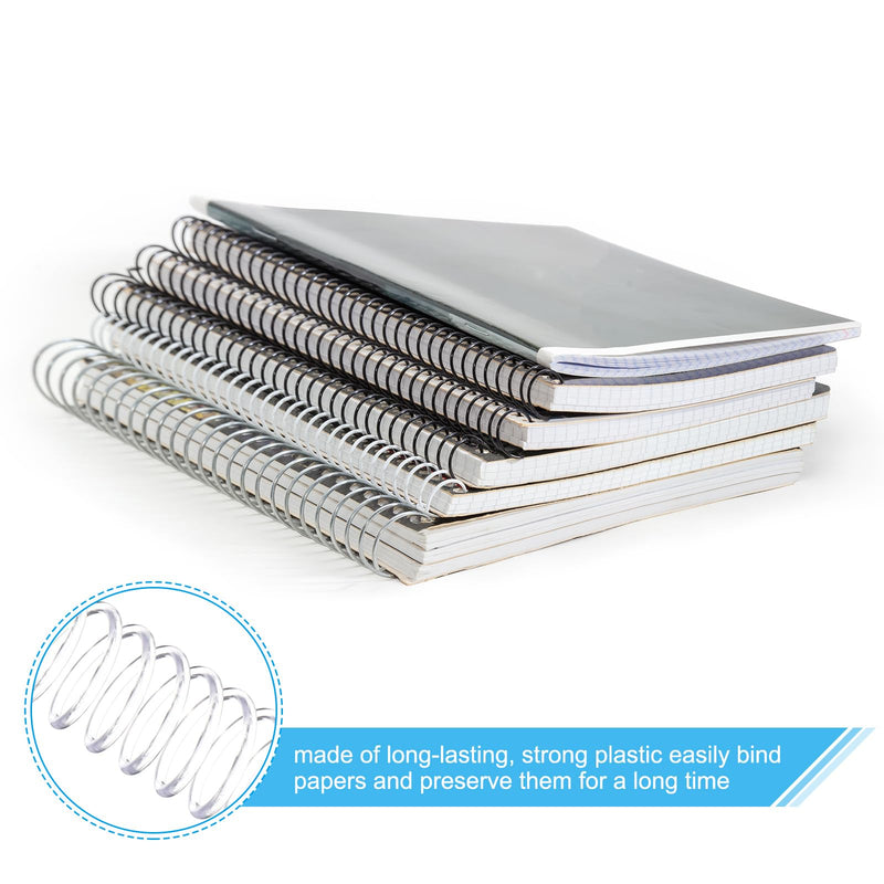 PATIKIL 20mm(3/4") Plastic Spiral Binding Coils, 50 Pcs Binding Spirals 170 Sheet Capacity 4:1 Pitch Binding Spirals for Binding Paper Sheets, Transparent 20mm(3/4")