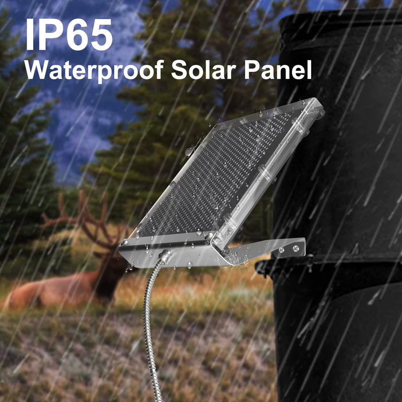 POWOXI 12V 1.7W Solar Panel for Deer Feeder Waterproof Solar Battery Charger with Mounting Bracket Alligator Clip Feeder Solar Panel 12 Volt
