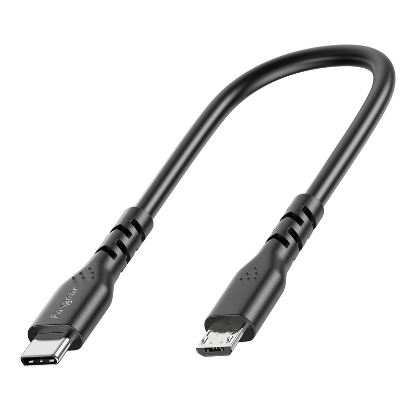 Fasgear Short USB C to Micro USB Cable 1ft/30cm - 1 Pack USB 2.0 Type C to Micro USB Cable Support Data Sync & Charging Compatible with MacBook Pro|PS4/X-box Controller|Android Phone OTG Device 1 Pack, 1ft