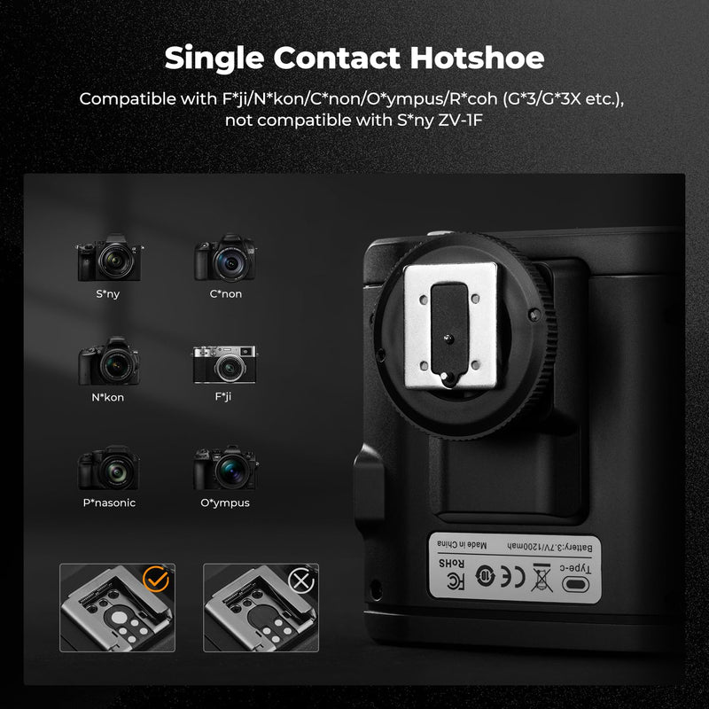 K&F CONCEPT Camera Flash Light, 2000mAh, with Single Contact Hot Shoe | Camera Speedlite, Compatible with Canon/Fujifilm/Olympus and Other DSLR Digital Cameras, KFM01