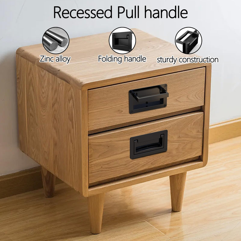 4.3 inch Black recessed Door Pull Handle, Pocket Door Handles,recessed Flush Pull Handle,Mezzanine and Basement Handles (3, Black) 3