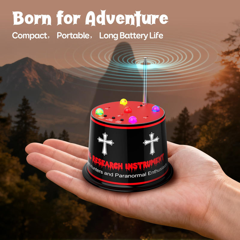 Advanced Ghost Hunting EMF Detector – Enhanced Magnetic Field Amplifier, ±1°C ATDD Temperature Tracking, Auto Calibration, 5-Level Sensitivity, 9V Battery Included 3.35 inch Height