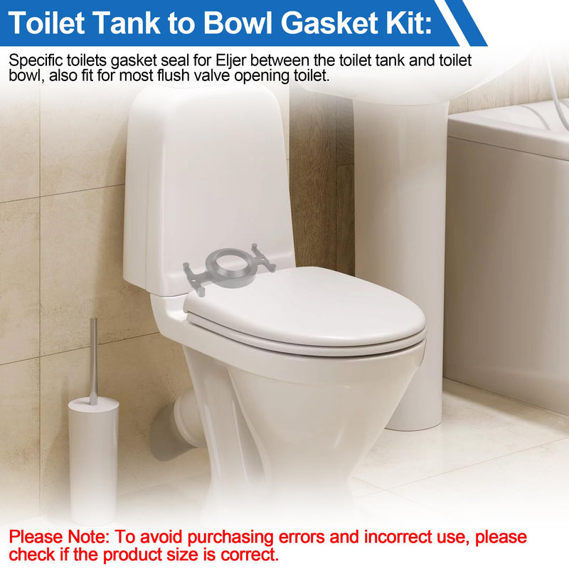 04-3817 Toilet Tank to Bowl Bolt Set Compatible with Eljer Toilet, Toilet Tank Gasket Kit Include Bowl Gasket and Solid Brass Kits, Toilet Parts for Eljer Also Fit for Most Flush Valve Opening Toilet