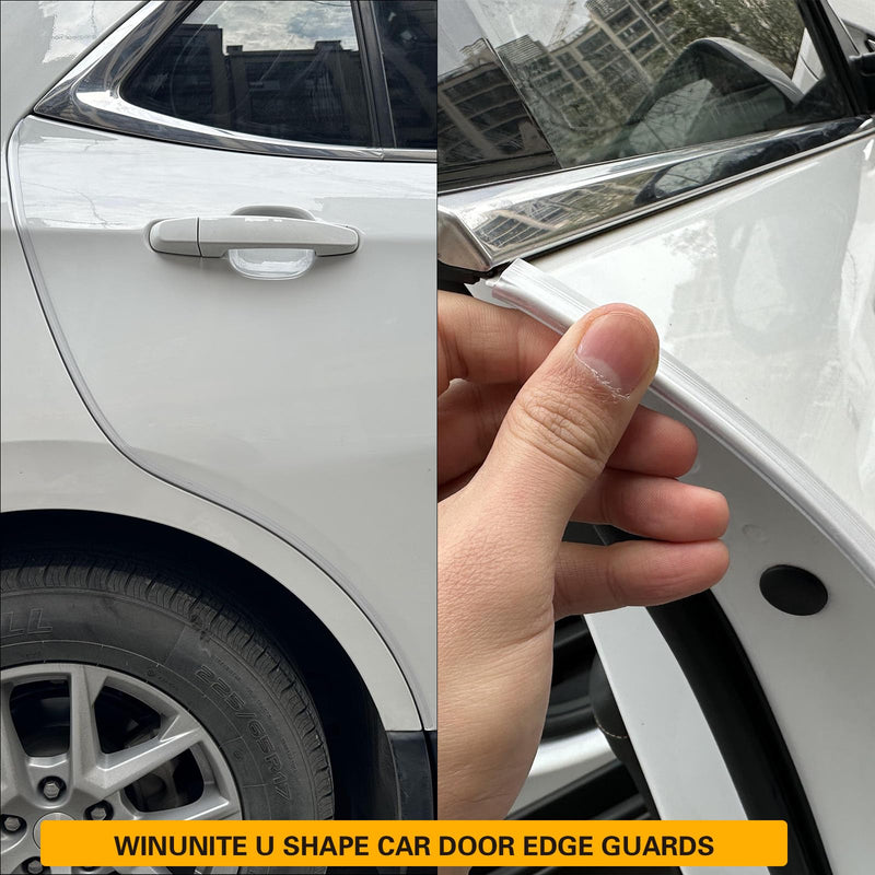 Winunite 32.8ft (10m) Car Door Edge Guards Clear – Self-Adhesive PVC, U-Shaped, Fits Most Vehicles, Scratch- and Chip-Resistant – Reduces Dings in Parking Lots 32-4/5Ft