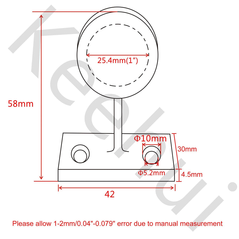 Pair Heavy Duty 316SS 60°Marine Boat Stanchion Hand Rail Fitting Left-Front for 1" Tube End For 1" tube
