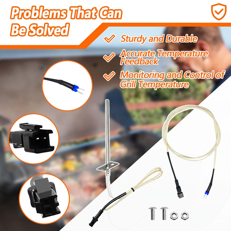 ZG-RTD-4 Temperature Probe Sensor Fit for Z-Grill 550A 450E 450B L6002E L6002B Pellet Grills 5.12 inch