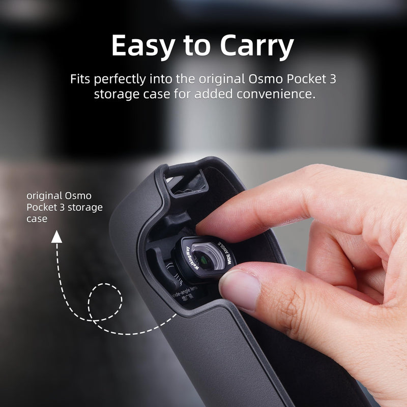 WalkingWay 0.72x 112° Magnetic Wide Angle Lens for DJI Osmo Pocket 3/4/Xtra Muse/2, Multi-Coated/HD Optical Glass/Aluminum Frame, for Architectural Landscape/Cinematic Video