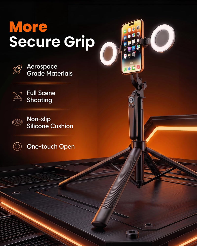 Content Creator Essentials Kit 71" Tripod Light Wireless Microphone &Remote | Vlogging Kit Tripod for iPhone/Android, No App, Selfie Stick Phone Stand for Video Recording Live Streaming TikTok, YouTube