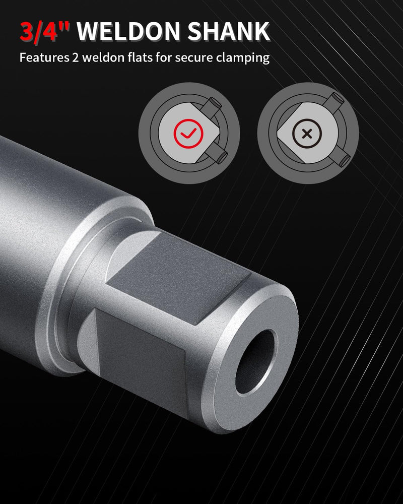 Kolvoii Carbide-Tipped Annular Cutter, 11/16" Diameter x 1-3/8" Depth, 3/4" Weldon Shank (2 Flat) TCT Mag Drill Bit for Stainless Steel, Cast Iron, Hard Steel, High-Speed Cutting with Pilot Pin 11/16" x 1-3/8"