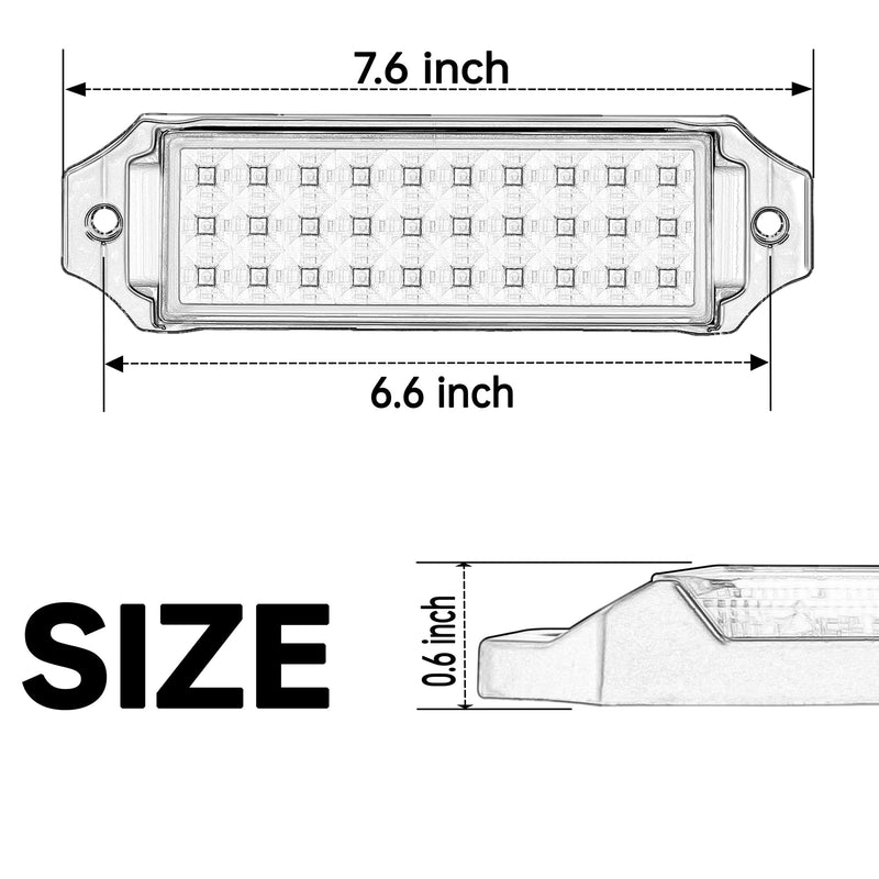 Flush Mount LED Pod Lights, 2PCS 40W Bumper Backup Reverse Spot Off-Road Driving Fog Work 6 Inch LED Light Bar for Truck ATV UTV Boat (White) White