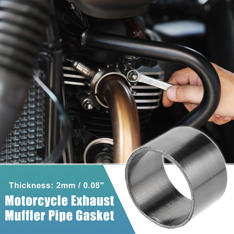 uxcell 42mm ID 46mm OD Universal Exhaust Muffler Pipe Gasket Motorcycle Exhaust Gaskets Graphite Seal Ring Repair Replacement for Dirt Pit Motocross