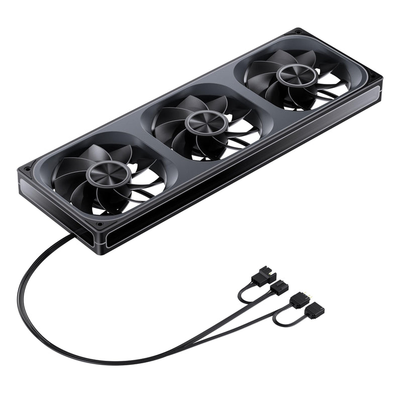 JONSBO ZA-360BR (Reverse) PC Case Fan,All(3)-in-One,Single Frame Unit 120mm ARGB Fan,PWM,Reverse Blade Silent Fans with 4-Sides Infinity Mirror,28mm Thick Multiple Led Beads,Installation Ref to Tips 360mm(Reverse) Black