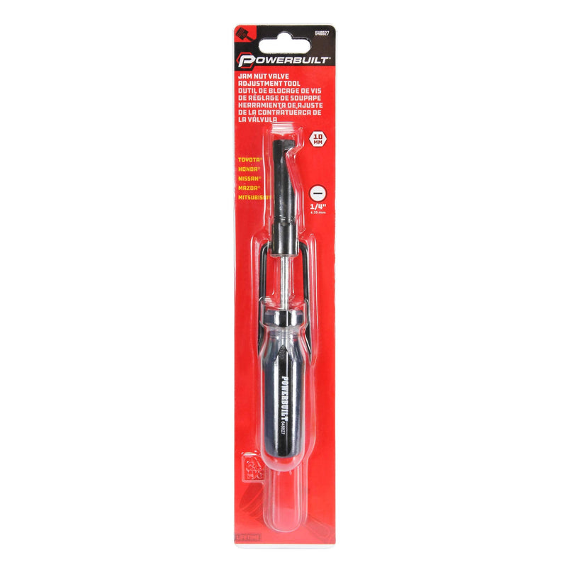 Powerbuilt 10 Millimeter Jam Nut Valve Adjustment Tool, Slotted Valve Adjusting Stud, Honda, Nissan, Toyota, Japanese Vehicle Engines - 648827 10mm