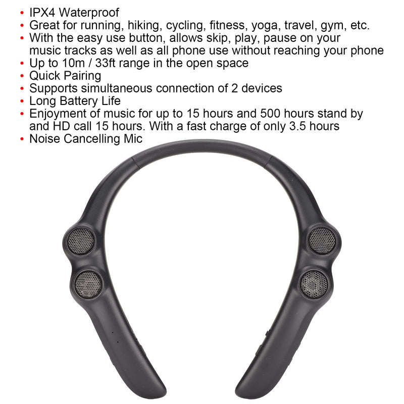 SUNGOOYUE Wireless Neckband Headset, Bluetooth 5.3 with Noise Cancelling Mic IPX4 15H Playtime for Sports Gym Running Cycling