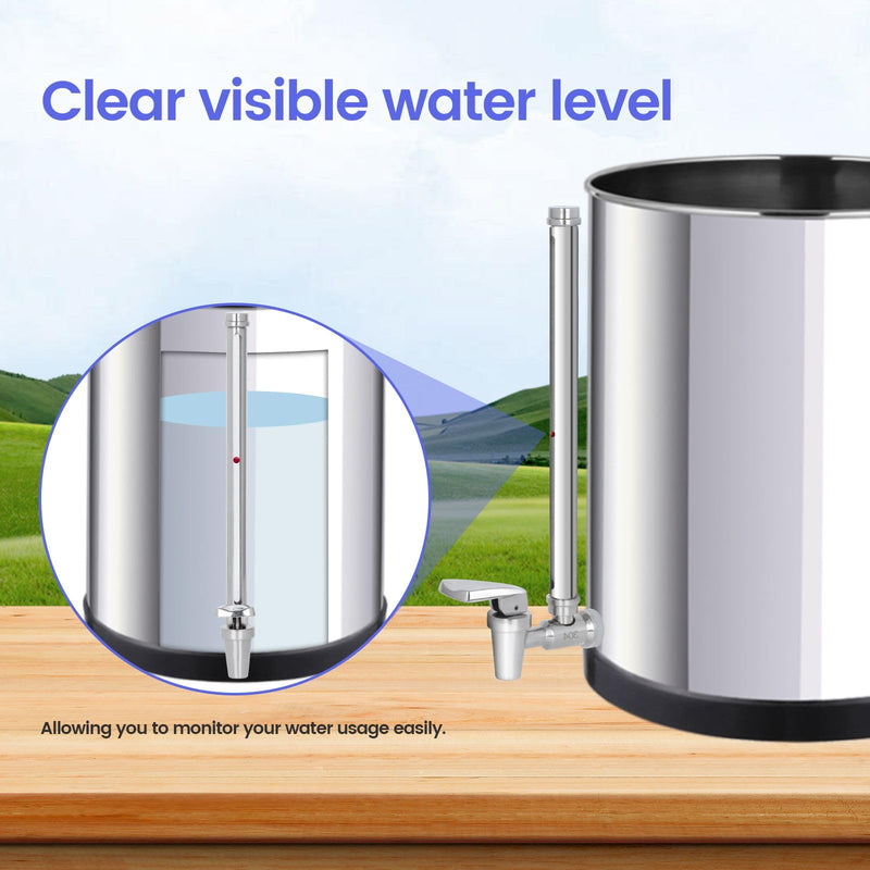 10 Inch Sight Glass Spigot, Clear View Water Level with Red Floating Ball, Durable Metal Material, Fits Universal Gravity Filter Systems 10” Complete