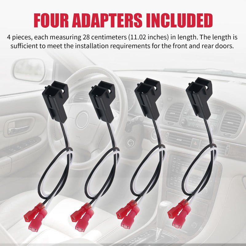 4PCS 72-4568 Speaker Harness Adapters for Car Speakers Upgrade | Speaker Adapter Harness with Extended Length Design,Car Audio & Video Wiring Harnesses Compatible with Buick/Cadillac