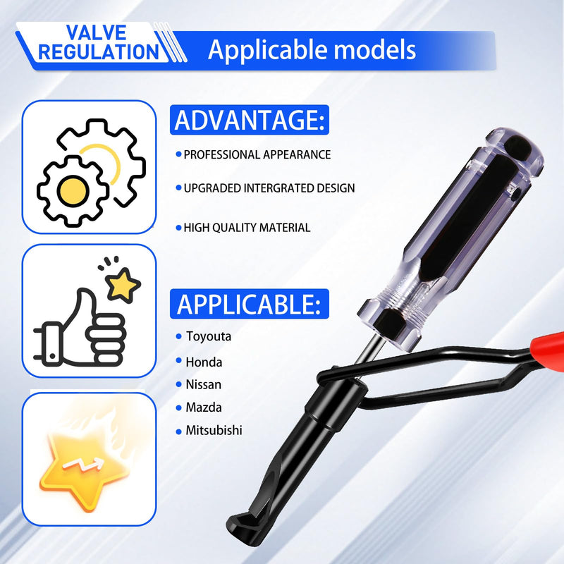 10mm Valve Adjustment Tool Jam Nut，Valve Lapping Guiding Removal Tool Valve Grinding Tool Compatible with Honda/Nissan/Toyota/Japanese Auto Vehicle Engines (10mm) 10mm