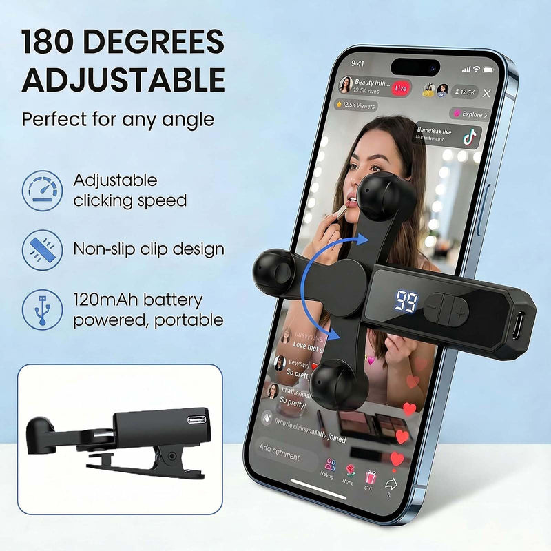 2 Pack Auto Clicker Tapper for Tiktok Live iPhone iPad Android, 107 Speeds Autoclicker Auto Screen Tapper Rechargeable - Tiktok Tapper & Tapper for Tiktok 2 Black