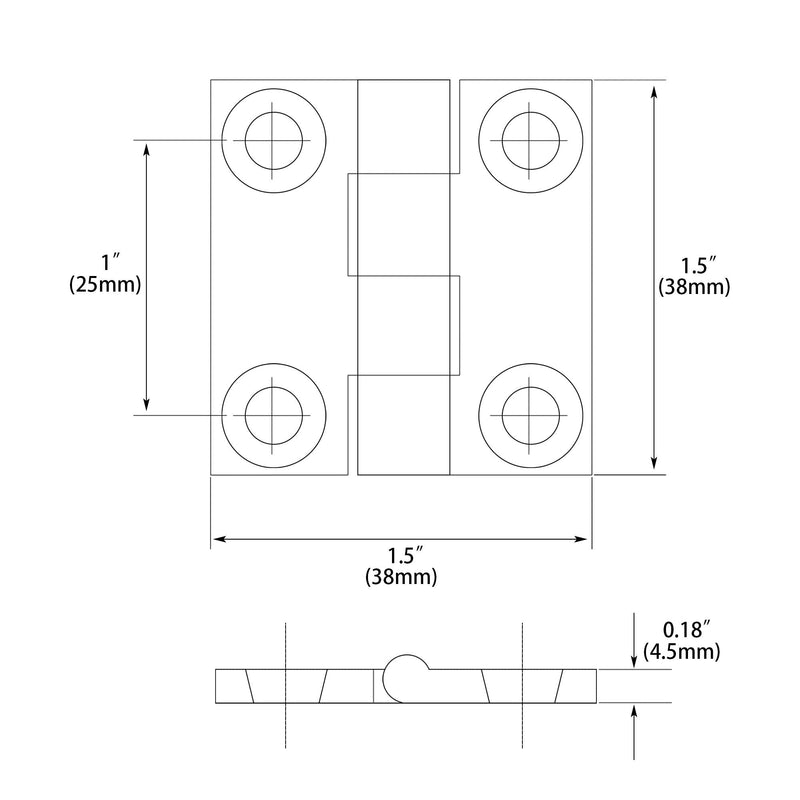 Boat Butt Hinges 316 Stainless Steel 1-1/2 Inch ×1-1/2 Inch,Heavy Duty Casting Solid Butt Hinges,Boat Hatch Hinge use for Boat Yacht,Pack of 4,Include Screws