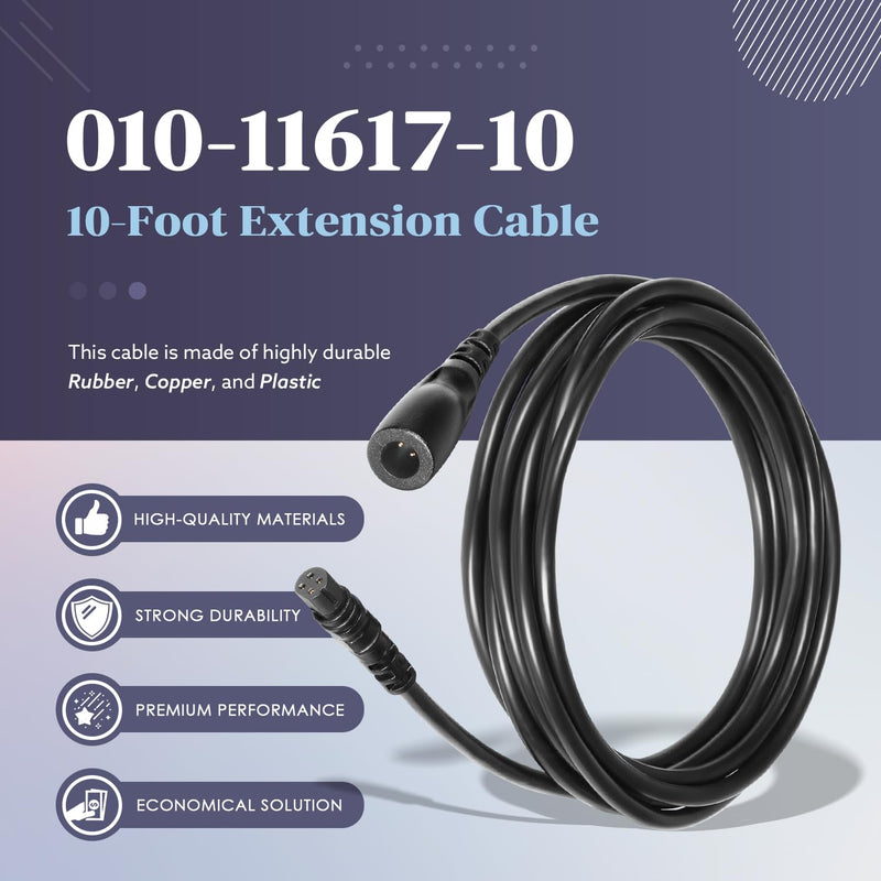 010-11617-10 Transducer Extension Cable 10 Feet, for Garmin Echo 100 200 300 500 Series echoMAP Series, 4-Pin (10ft. / 3m)