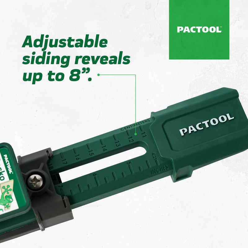 Pactool Universal Gecko Gauge Siding Tool – One-Person Installation for Hardie® Fiber Cement & LP® SmartSide® Engineered Wood, Durable Grip, Heavy-Duty Support for 12’ & 16’ Planks, Gift for Dad Universal: 5/16"–5/8" for Hardie & LP Siding