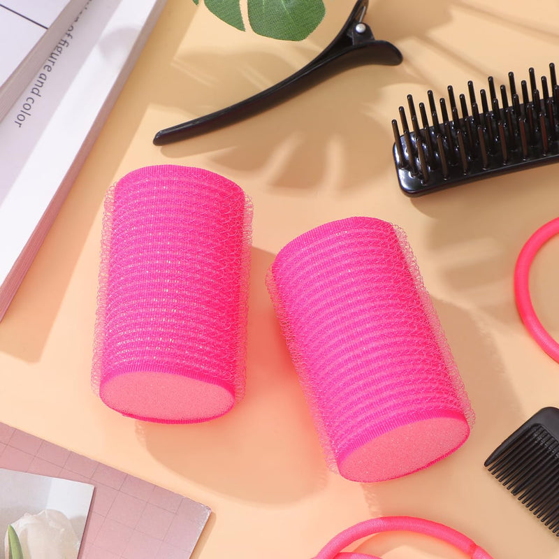 12Pcs Self Adhesive Sponge Hair Curlers 2.36X1.42In Soft Hair Styling Rollers Lightweight Hairdressing Tools for Women Easy Diy Curling Temporary Curlers