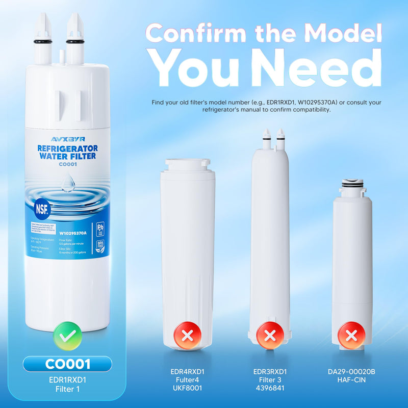 Water Filter Replacement Fit for Whirlpool WRS321SDHZ13, WRS571CIHZ04, WRS325FDAM04, WRS588FIHZ04, WRS321SDHZ08, WRS555SIHZ06, WRS325FDAW04, WRS315SDHZ08, WRS325SDHZ, WRS325SDHZ08, 3 Packs