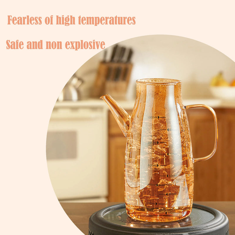 2025 Oil Dispenser Bottle with Drip Free Spout Food Grade Oil Vinegar Cooking Sprayer Kitchen Glass Container Bottles (1000 ML) 33.8 Ounces