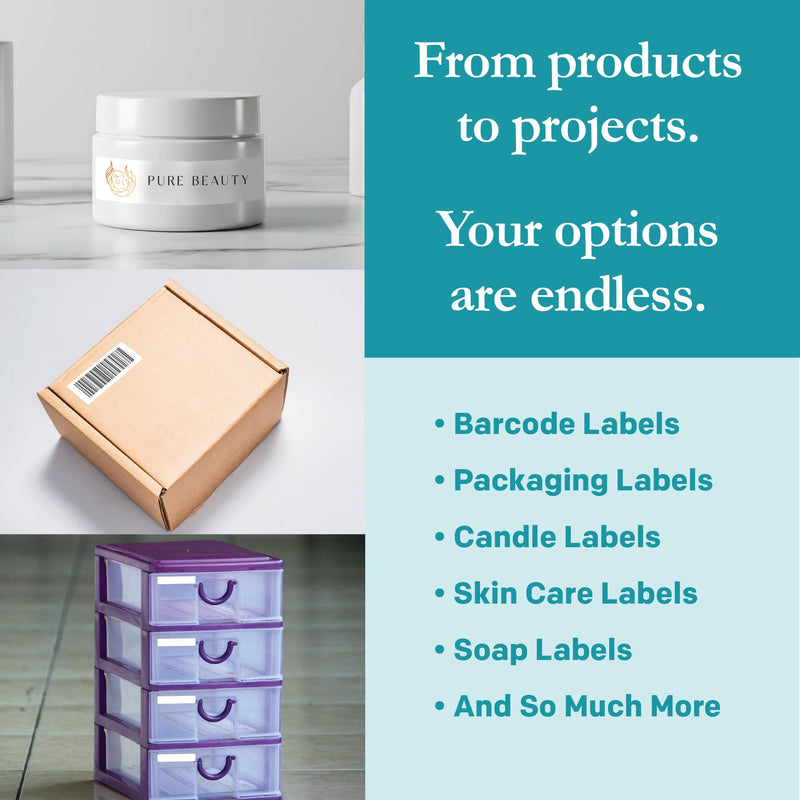 Premium Label Supply White Sticker Address Labels – 4" x 1" – Laser/Inkjet Compatible – (20 per Sheet), 25 Sheets – 500 Total Adhesive Labels 500 Labels