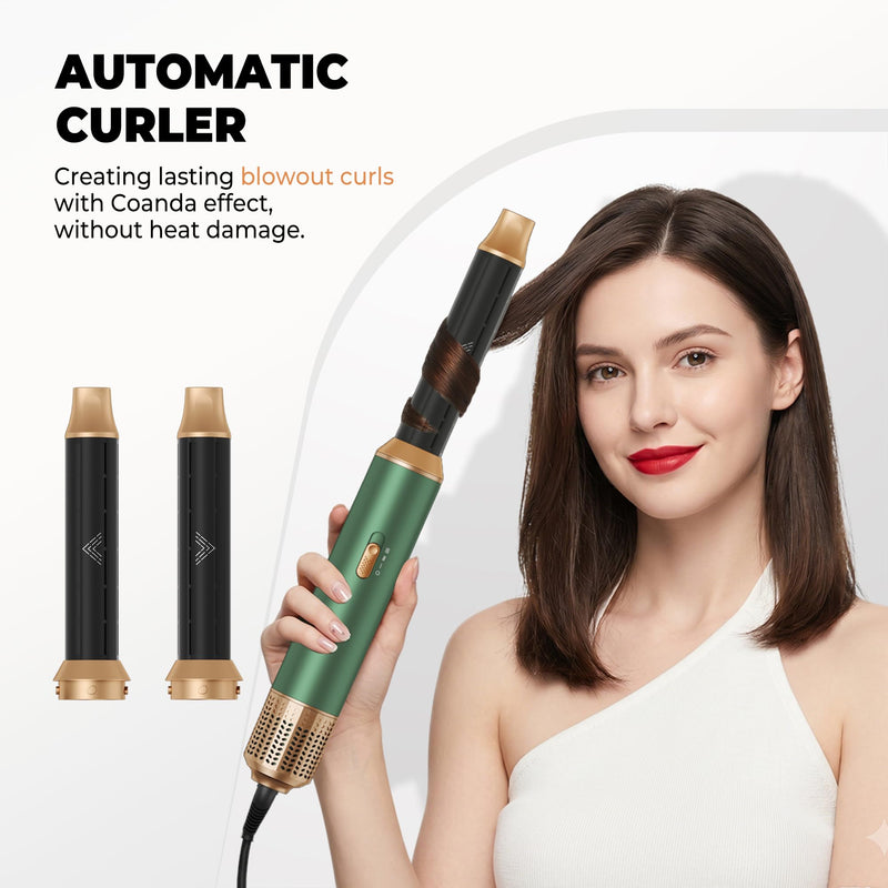 Hairstyer 5 in 1 Hair Styler, Air Brush Airbrush 5 in 1 Air styer | Airstyler Multi-Blow Dryer Brush Set with Curl, Straighten, Wavy, Smooth, Magic Styler for All Hair Types and Lengths