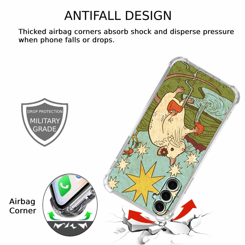 Case for Samsung Galaxy S26 with Tarot Card Design,Aesthetic Cute Rat Pattern,Trendy Soft TPU Bumper Phone Cover,6.3"(Rat,S26)