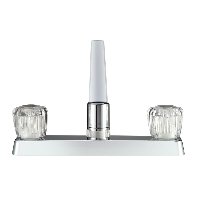 Dura Faucet DF-PK600A-CP RV Kitchen Sink Faucet with Crystal Acrylic Knobs (Chrome) Chrome Polished